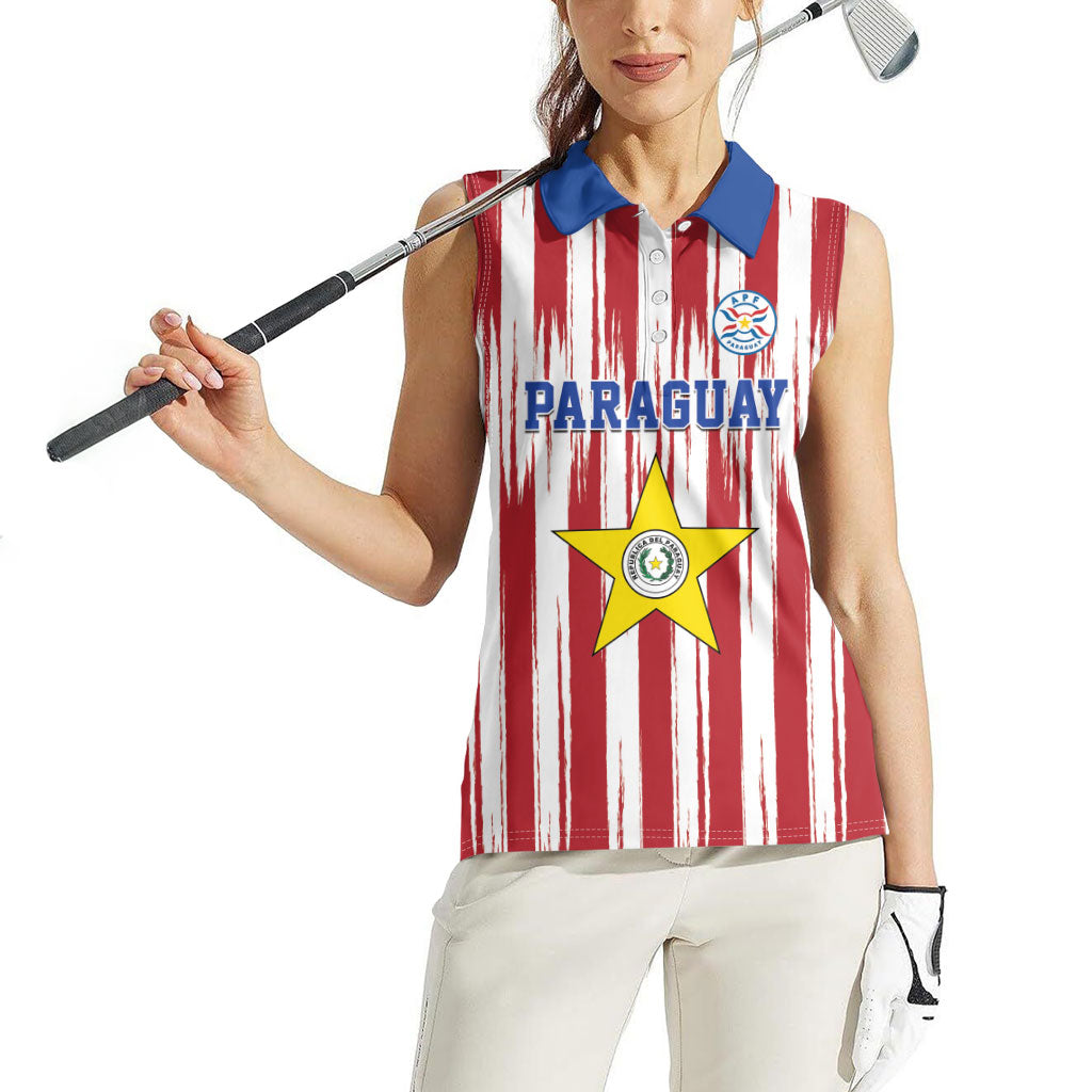 Paraguay Football Mundial 2026 Women Sleeveless Polo Shirt Lion Vencer O Morir Supporter