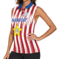 Paraguay Football Mundial 2026 Women Sleeveless Polo Shirt Lion Vencer O Morir Supporter
