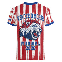 Paraguay Football Mundial 2026 Women V-Neck T-Shirt Lion Vencer O Morir Supporter