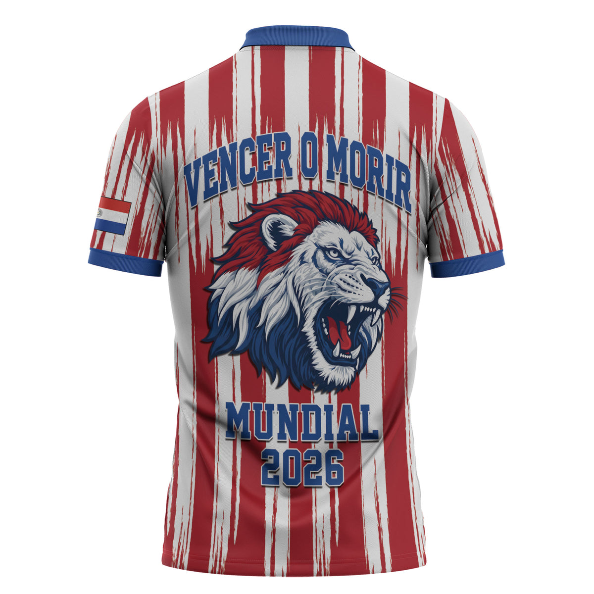 Paraguay Football Mundial 2026 Zipper Polo Shirt Lion Vencer O Morir Supporter