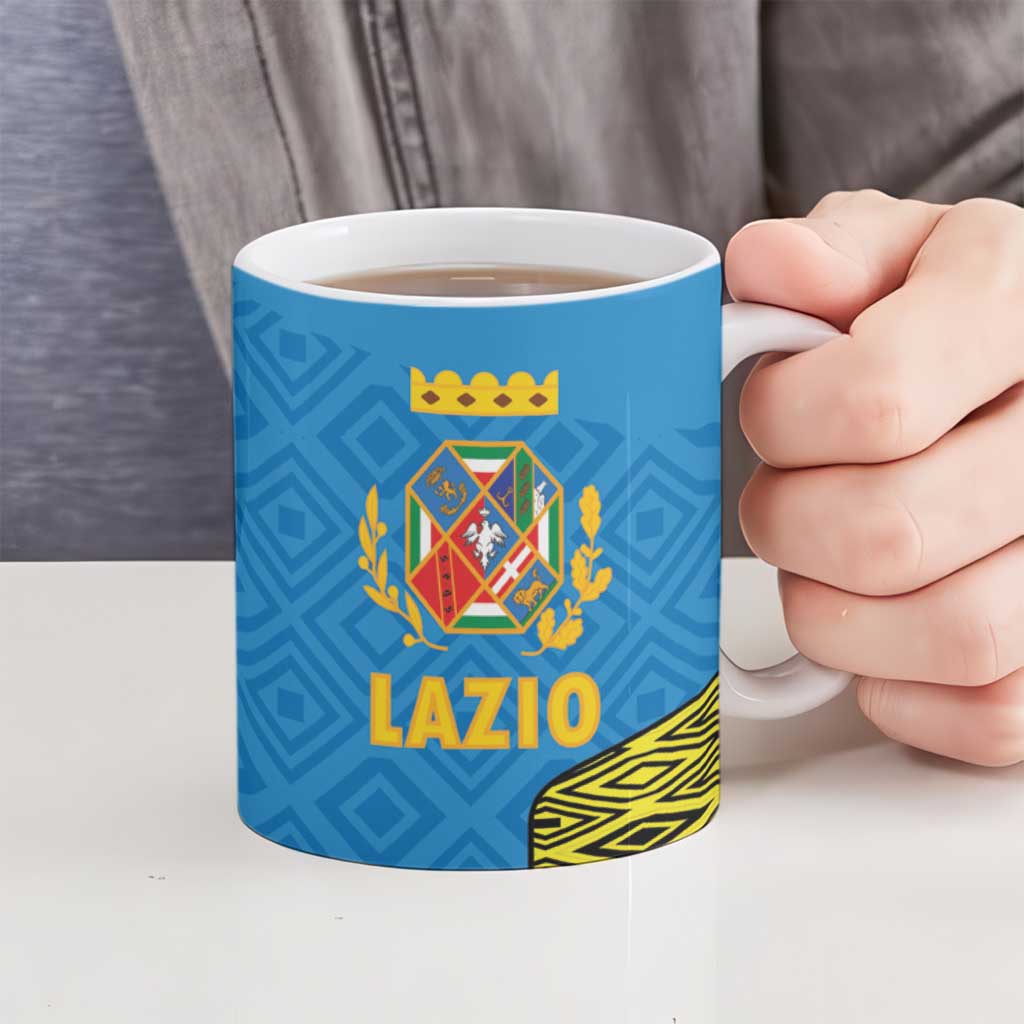 Italy Lazio Ceramic Mug Flag Style - Wonder Print Shop