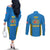 Italy Lazio Couples Matching Off The Shoulder Long Sleeve Dress and Long Sleeve Button Shirt Flag Style LT19