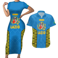 Italy Lazio Couples Matching Short Sleeve Bodycon Dress and Hawaiian Shirt Flag Style LT19