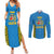 Italy Lazio Couples Matching Summer Maxi Dress and Long Sleeve Button Shirt Flag Style LT19