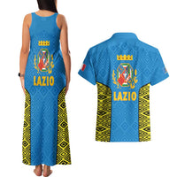 Italy Lazio Couples Matching Tank Maxi Dress and Hawaiian Shirt Flag Style LT19