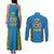 Italy Lazio Couples Matching Tank Maxi Dress and Long Sleeve Button Shirt Flag Style LT19