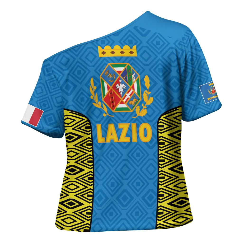 Italy Lazio Cross Shoulder Shirt Flag Style LT19