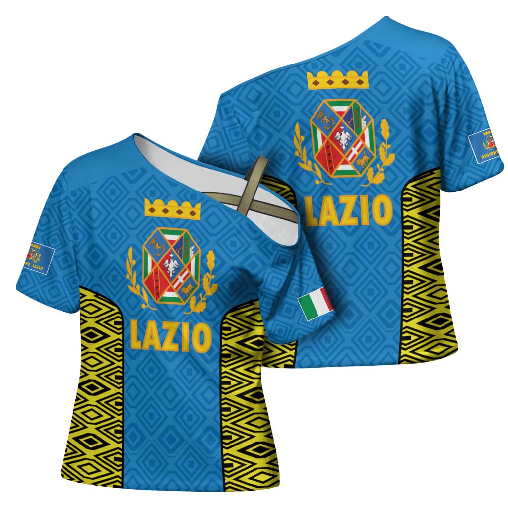 Italy Lazio Cross Shoulder Shirt Flag Style LT19