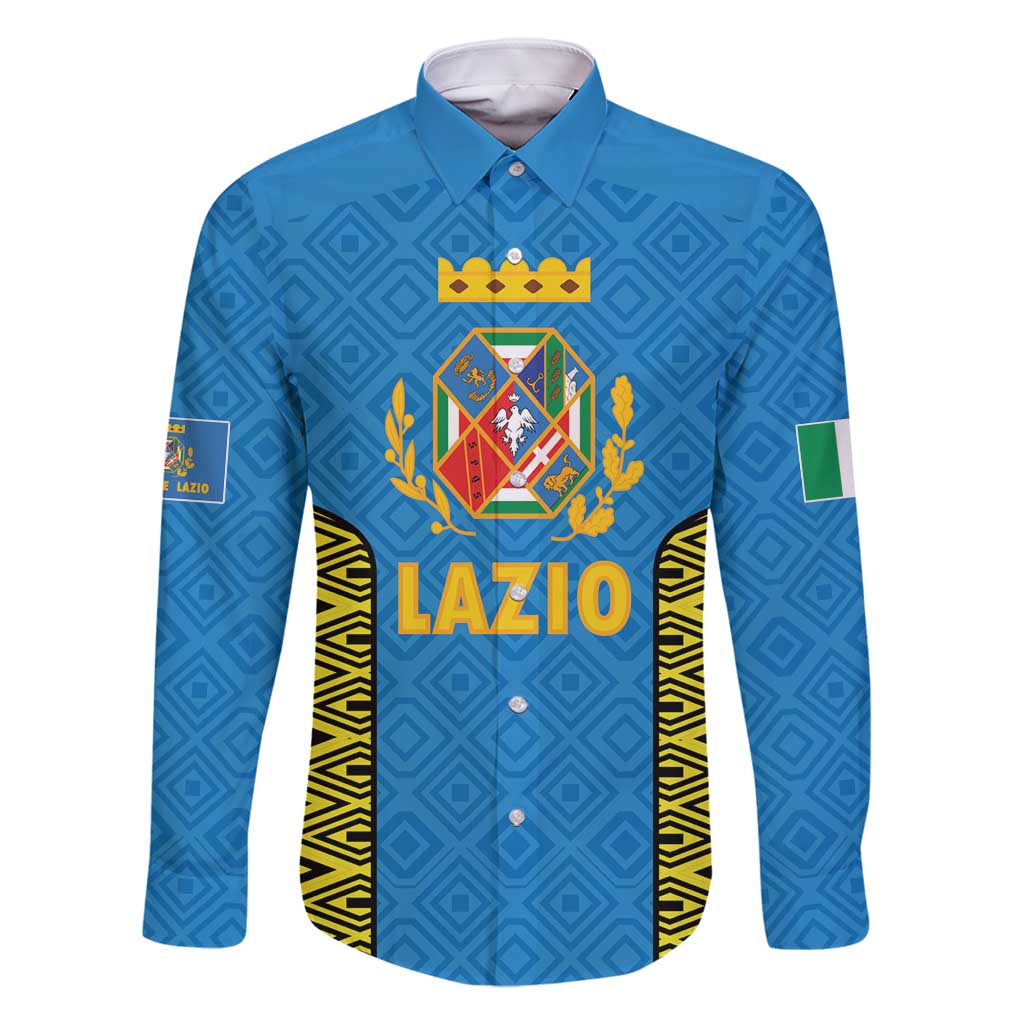 Italy Lazio Family Matching Long Sleeve Bodycon Dress and Hawaiian Shirt Flag Style LT19