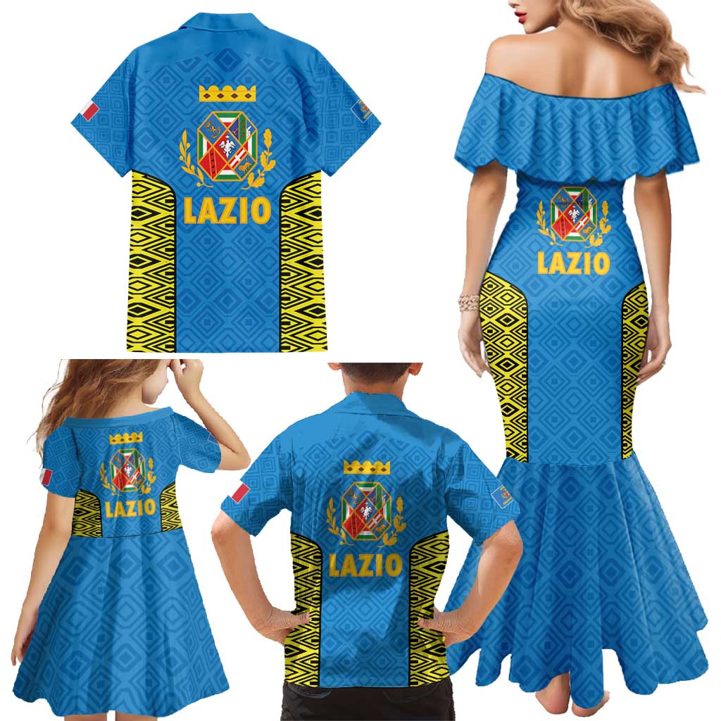 Italy Lazio Family Matching Mermaid Dress and Hawaiian Shirt Flag Style LT19