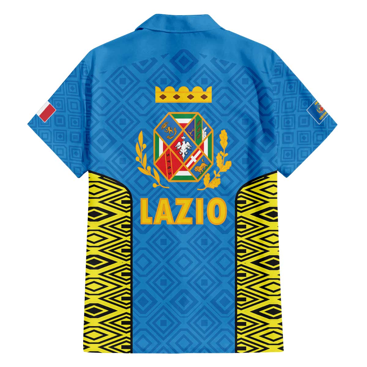 Italy Lazio Family Matching Off The Shoulder Long Sleeve Dress and Hawaiian Shirt Flag Style LT19