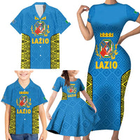 Italy Lazio Family Matching Short Sleeve Bodycon Dress and Hawaiian Shirt Flag Style LT19