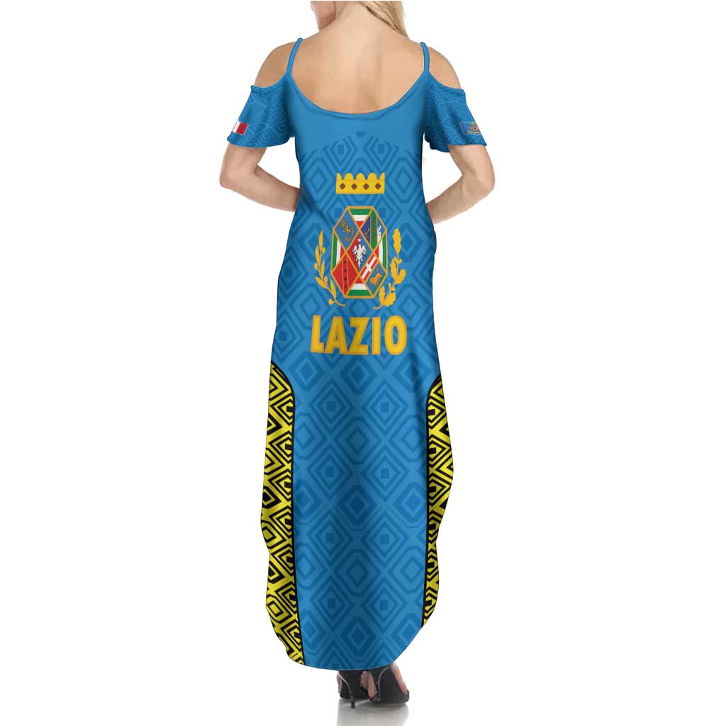 Italy Lazio Family Matching Summer Maxi Dress and Hawaiian Shirt Flag Style LT19