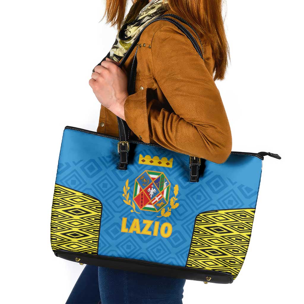 Italy Lazio Leather Tote Bag Flag Style - Wonder Print Shop