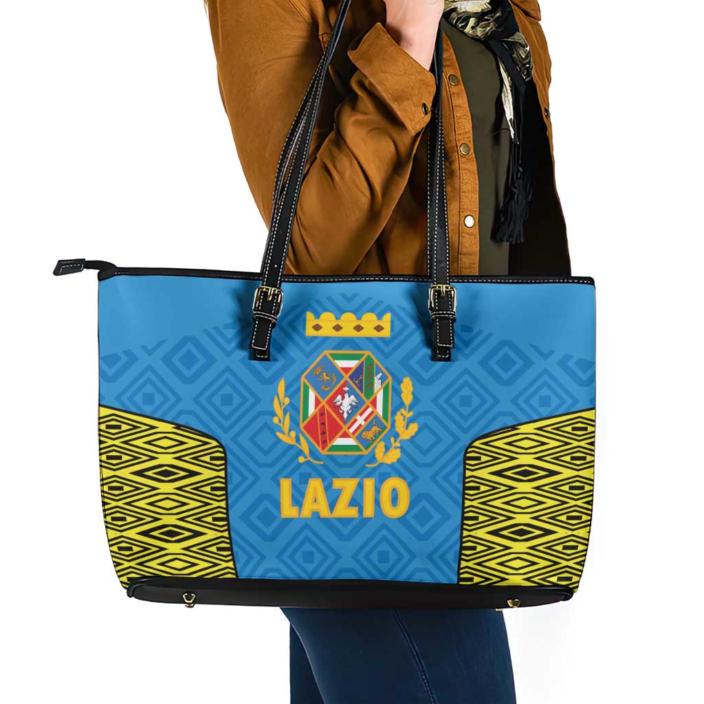 Italy Lazio Leather Tote Bag Flag Style - Wonder Print Shop