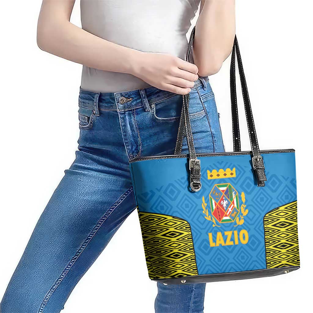 Italy Lazio Leather Tote Bag Flag Style - Wonder Print Shop