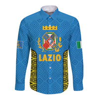 Italy Lazio Long Sleeve Button Shirt Flag Style LT19