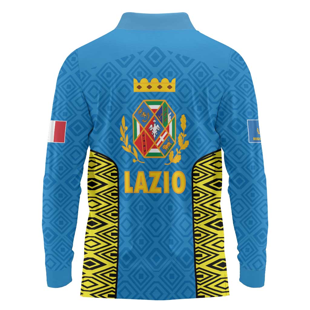 Italy Lazio Long Sleeve Polo Shirt Flag Style LT19