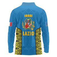 Italy Lazio Long Sleeve Polo Shirt Flag Style LT19