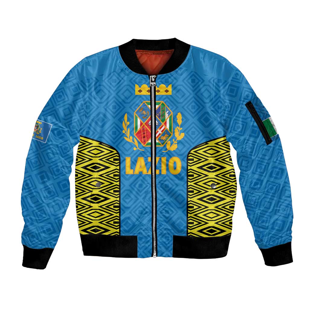 Italy Lazio Sleeve Zip Bomber Jacket Flag Style LT19