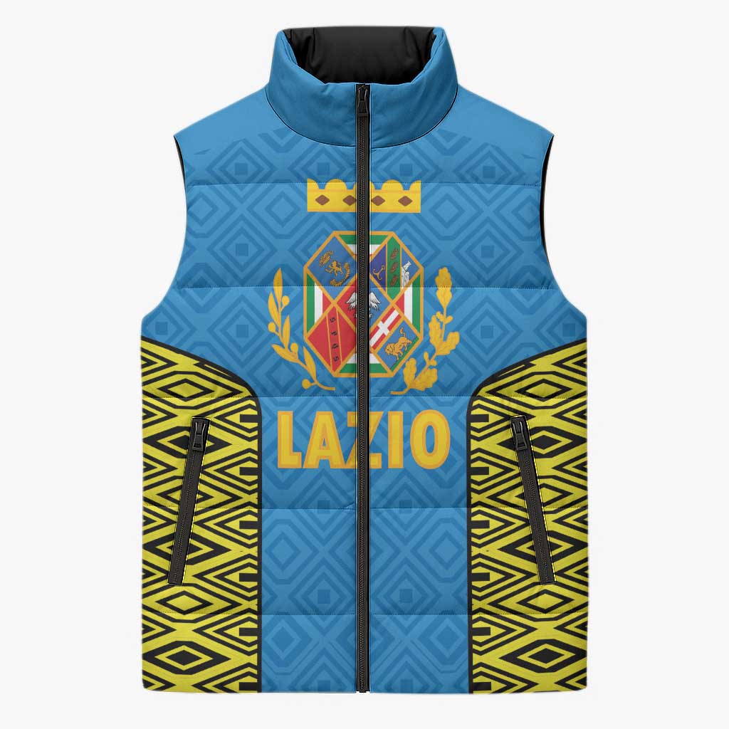 Italy Lazio Sleeveless Puffer Jacket Flag Style LT19