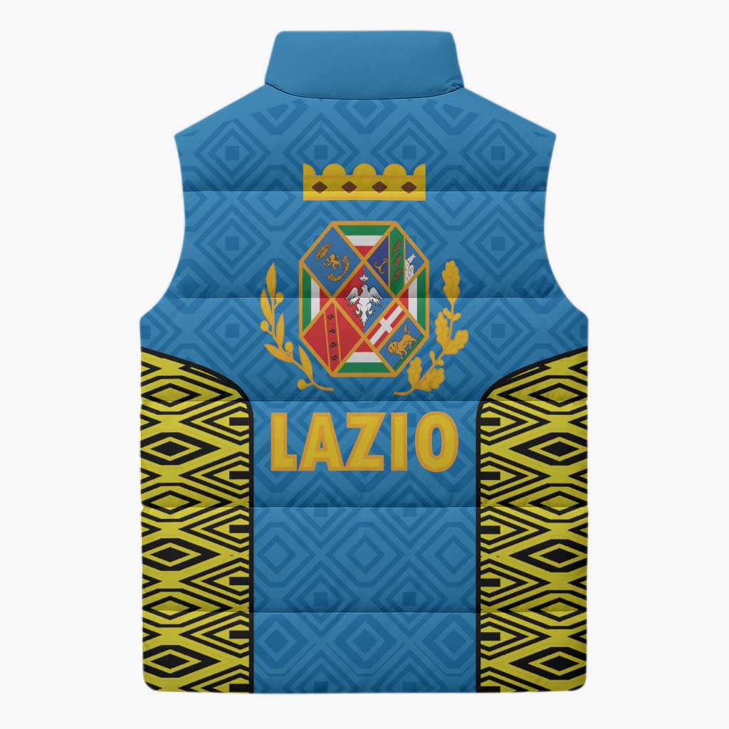 Italy Lazio Sleeveless Puffer Jacket Flag Style LT19