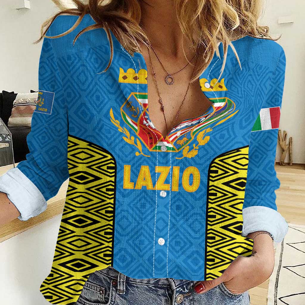 Italy Lazio Women Casual Shirt Flag Style LT19