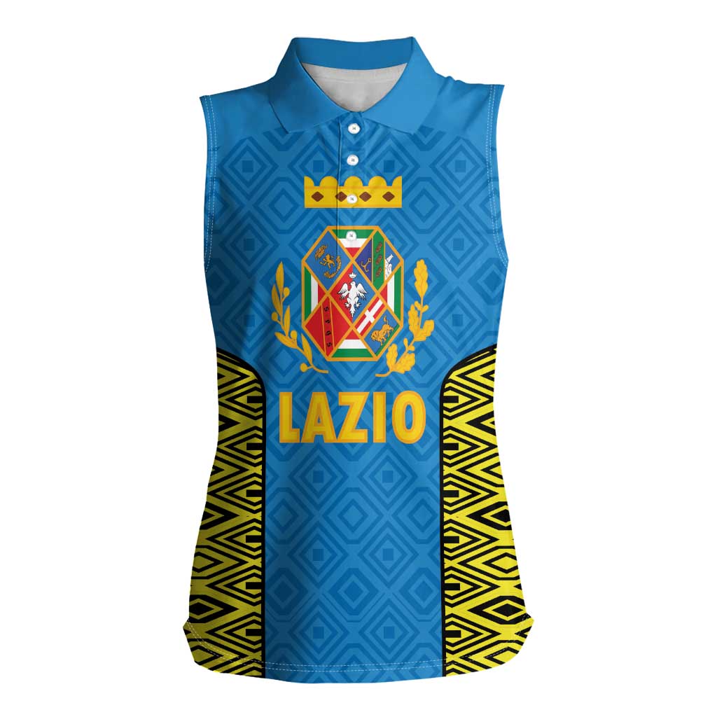 Italy Lazio Women Sleeveless Polo Shirt Flag Style LT19
