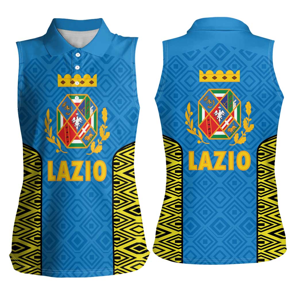 Italy Lazio Women Sleeveless Polo Shirt Flag Style LT19