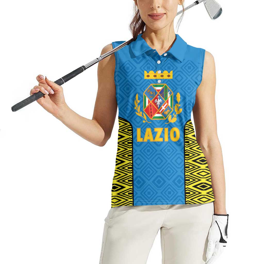 Italy Lazio Women Sleeveless Polo Shirt Flag Style LT19