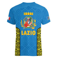 Italy Lazio Women V-Neck T-Shirt Flag Style LT19
