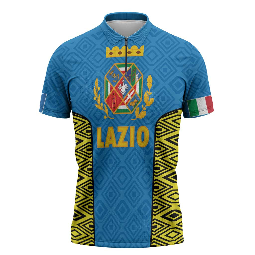 Italy Lazio Zipper Polo Shirt Flag Style LT19