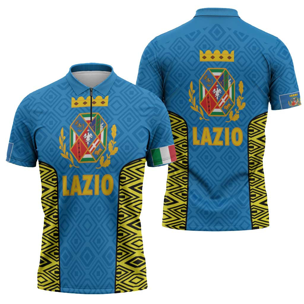 Italy Lazio Zipper Polo Shirt Flag Style LT19
