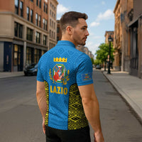 Italy Lazio Zipper Polo Shirt Flag Style LT19