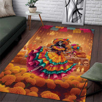 Mexico Day Of The Dead Area Rug Día de los Muertos Catrina - Wonder Print Shop