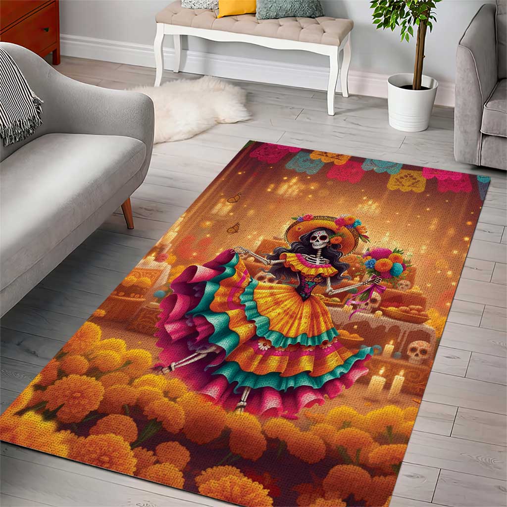 Mexico Day Of The Dead Area Rug Día de los Muertos Catrina - Wonder Print Shop