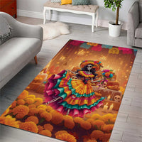 Mexico Day Of The Dead Area Rug Día de los Muertos Catrina - Wonder Print Shop