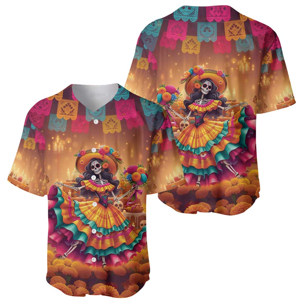 Mexico Day Of The Dead Baseball Jersey Día de los Muertos Catrina - Wonder Print Shop