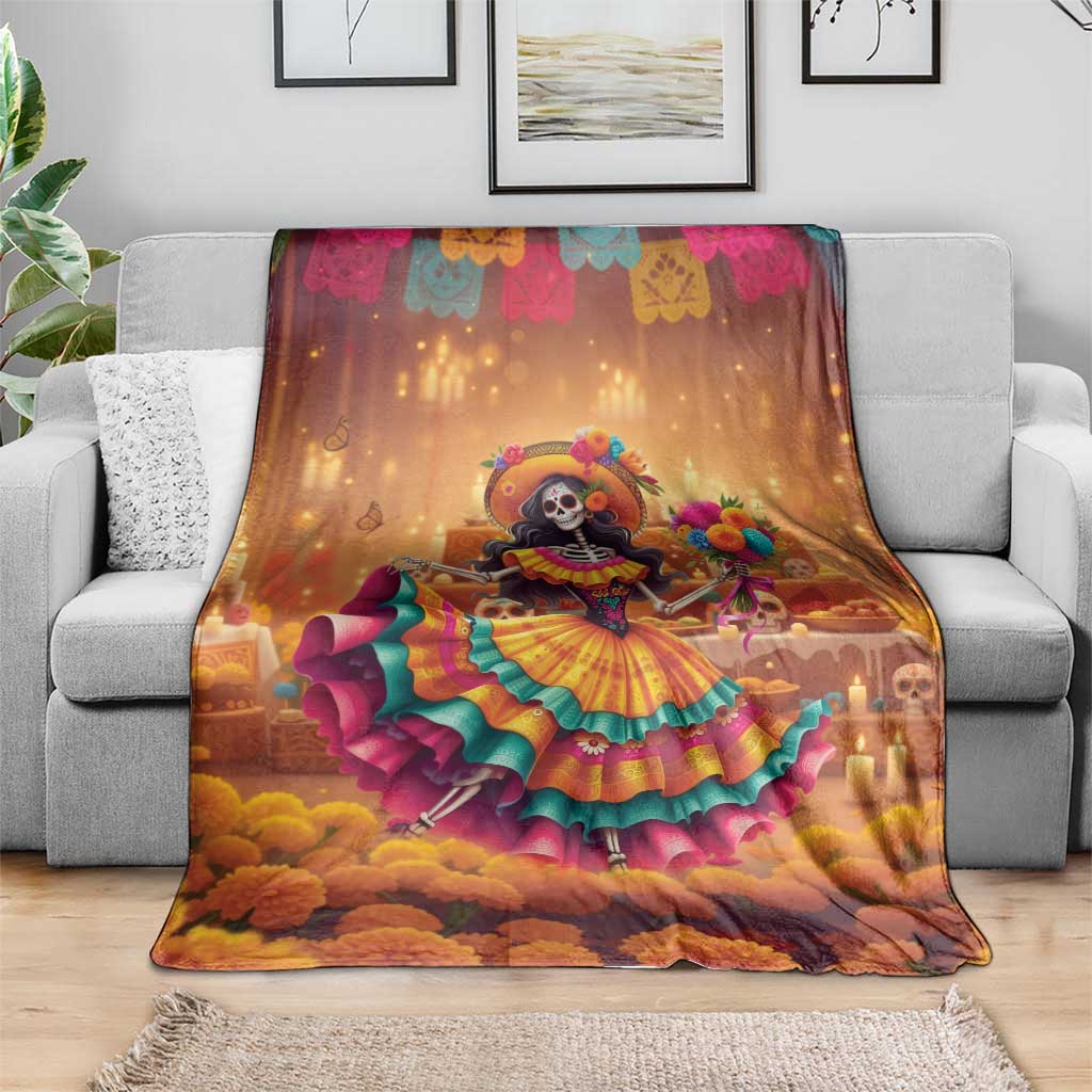 Mexico Day Of The Dead Blanket Día de los Muertos Catrina - Wonder Print Shop