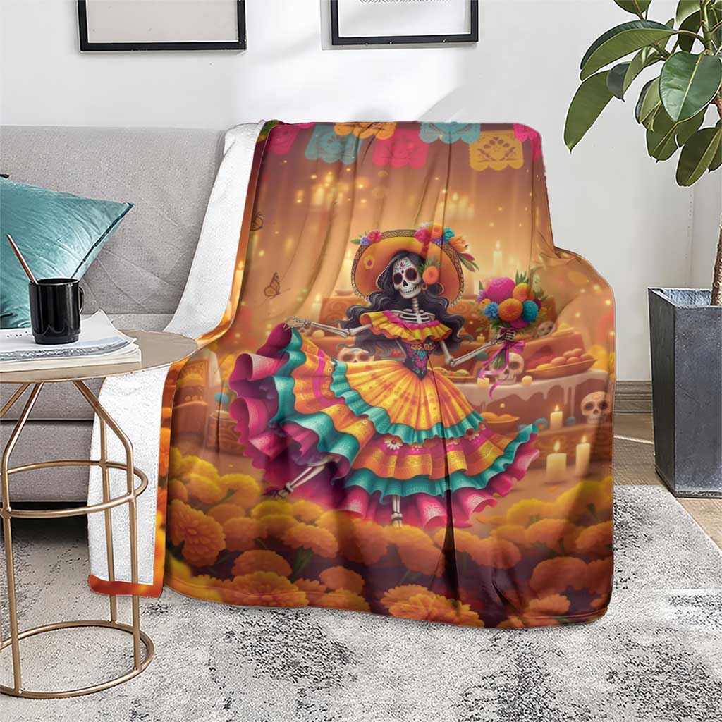 Mexico Day Of The Dead Blanket Día de los Muertos Catrina - Wonder Print Shop