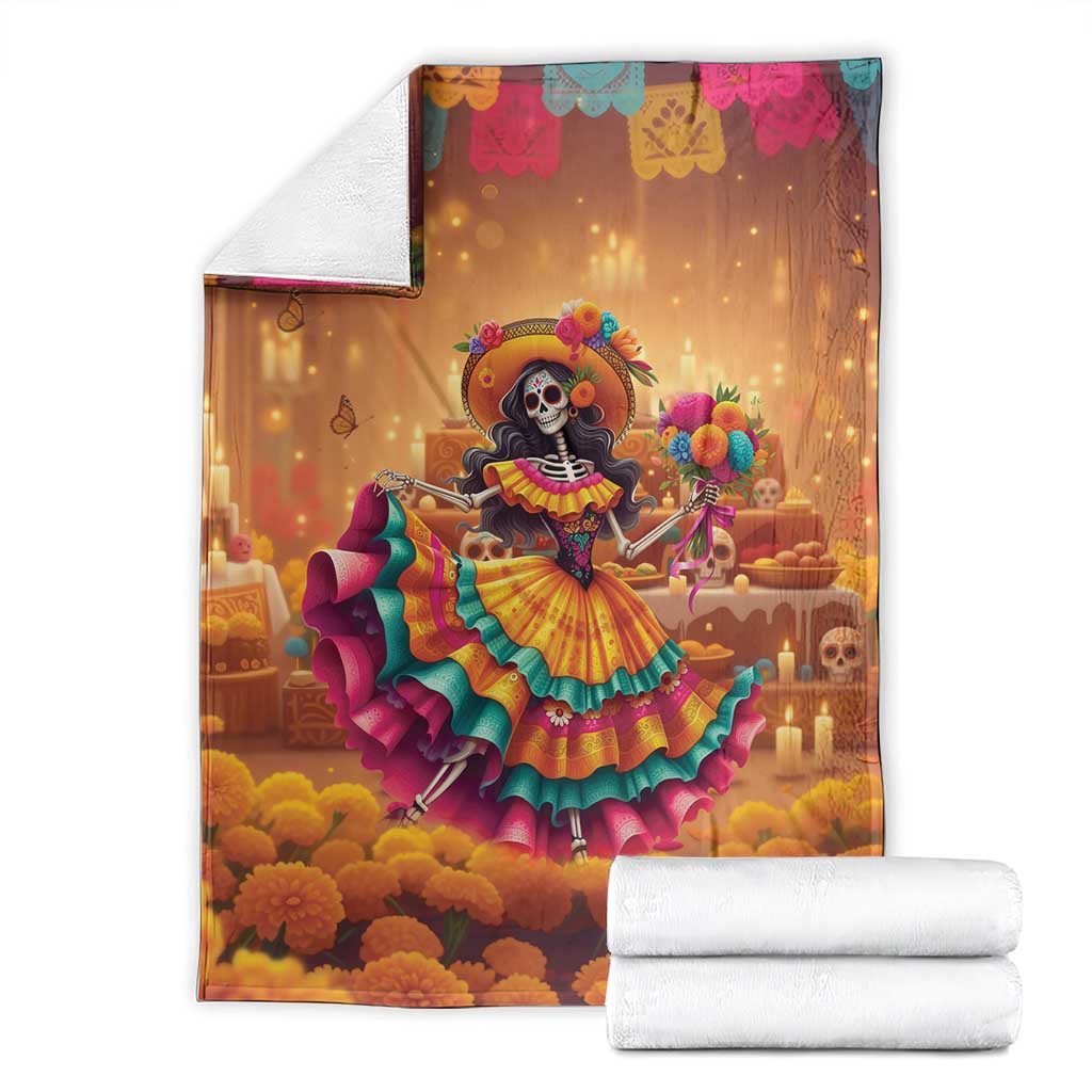 Mexico Day Of The Dead Blanket Día de los Muertos Catrina - Wonder Print Shop