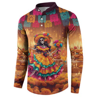 Mexico Day Of The Dead Button Sweatshirt Día de los Muertos Catrina - Wonder Print Shop