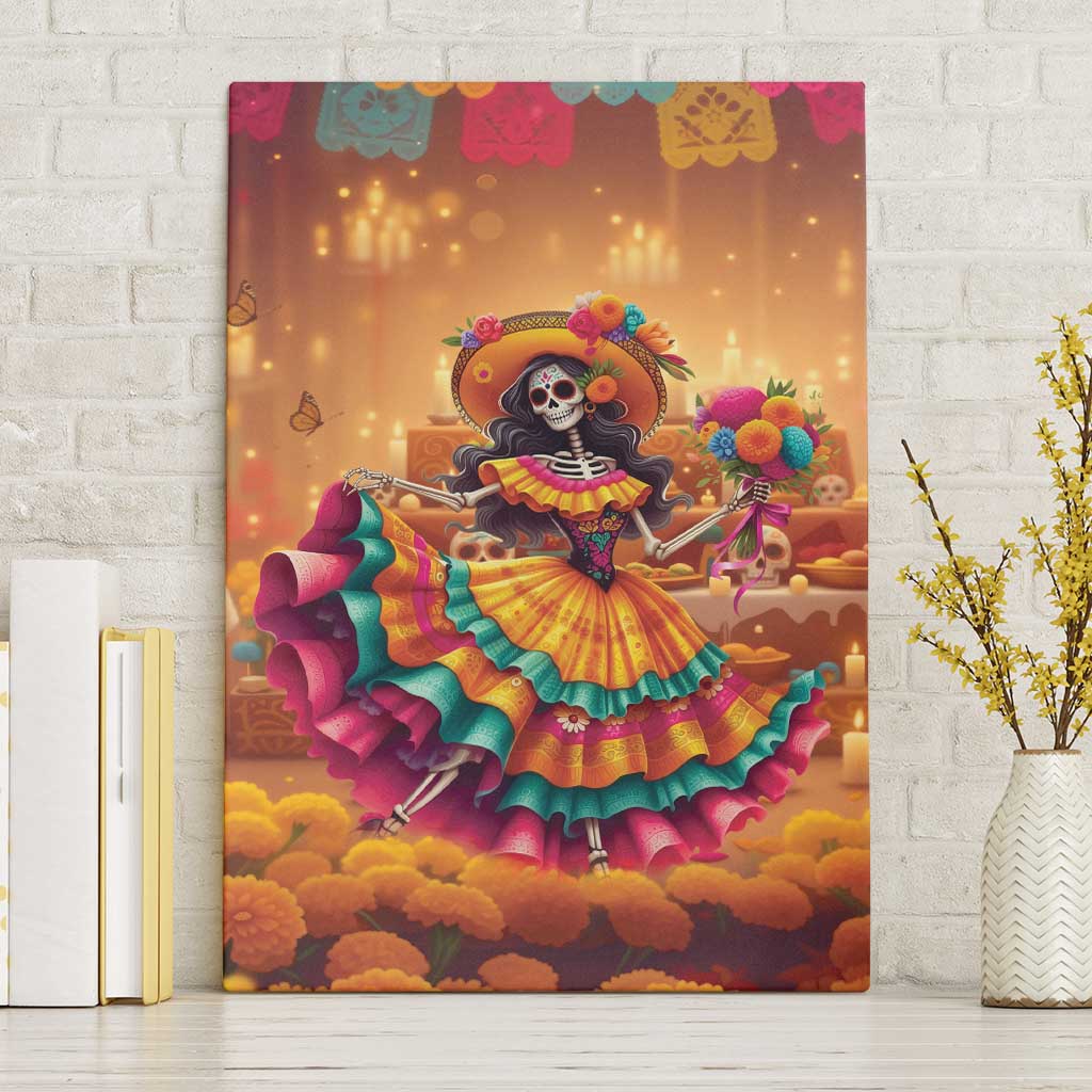 Mexico Day Of The Dead Canvas Wall Art Día de los Muertos Catrina - Wonder Print Shop