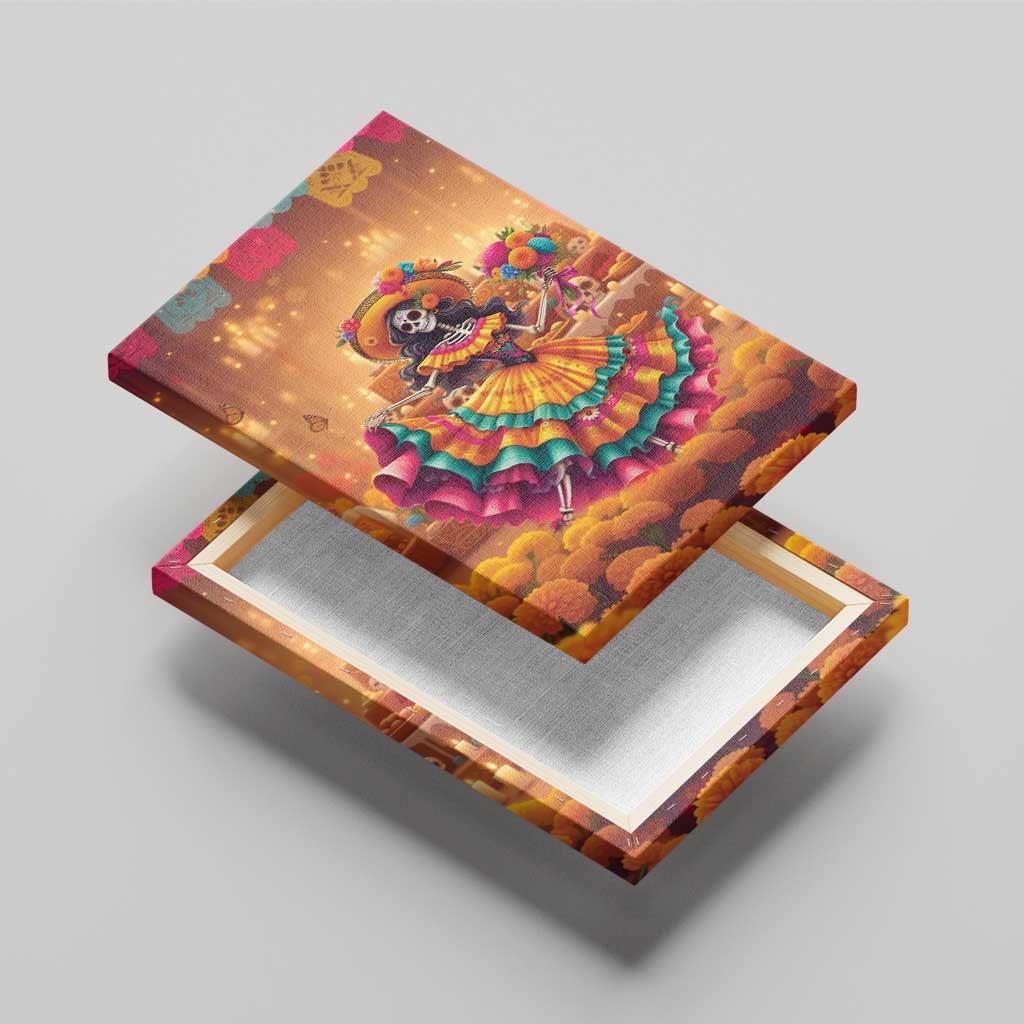 Mexico Day Of The Dead Canvas Wall Art Día de los Muertos Catrina - Wonder Print Shop