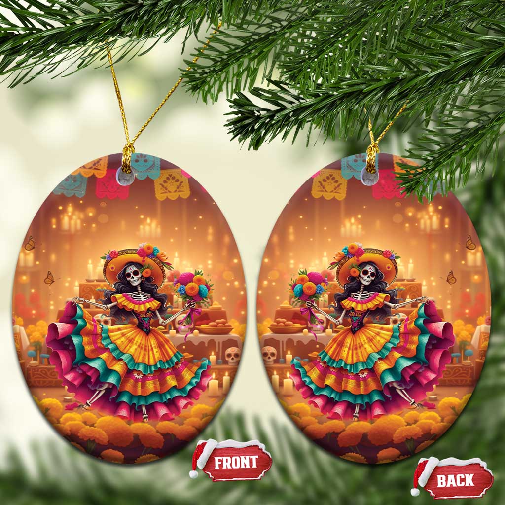 Mexico Day Of The Dead Ceramic Ornament Día de los Muertos Catrina - Wonder Print Shop