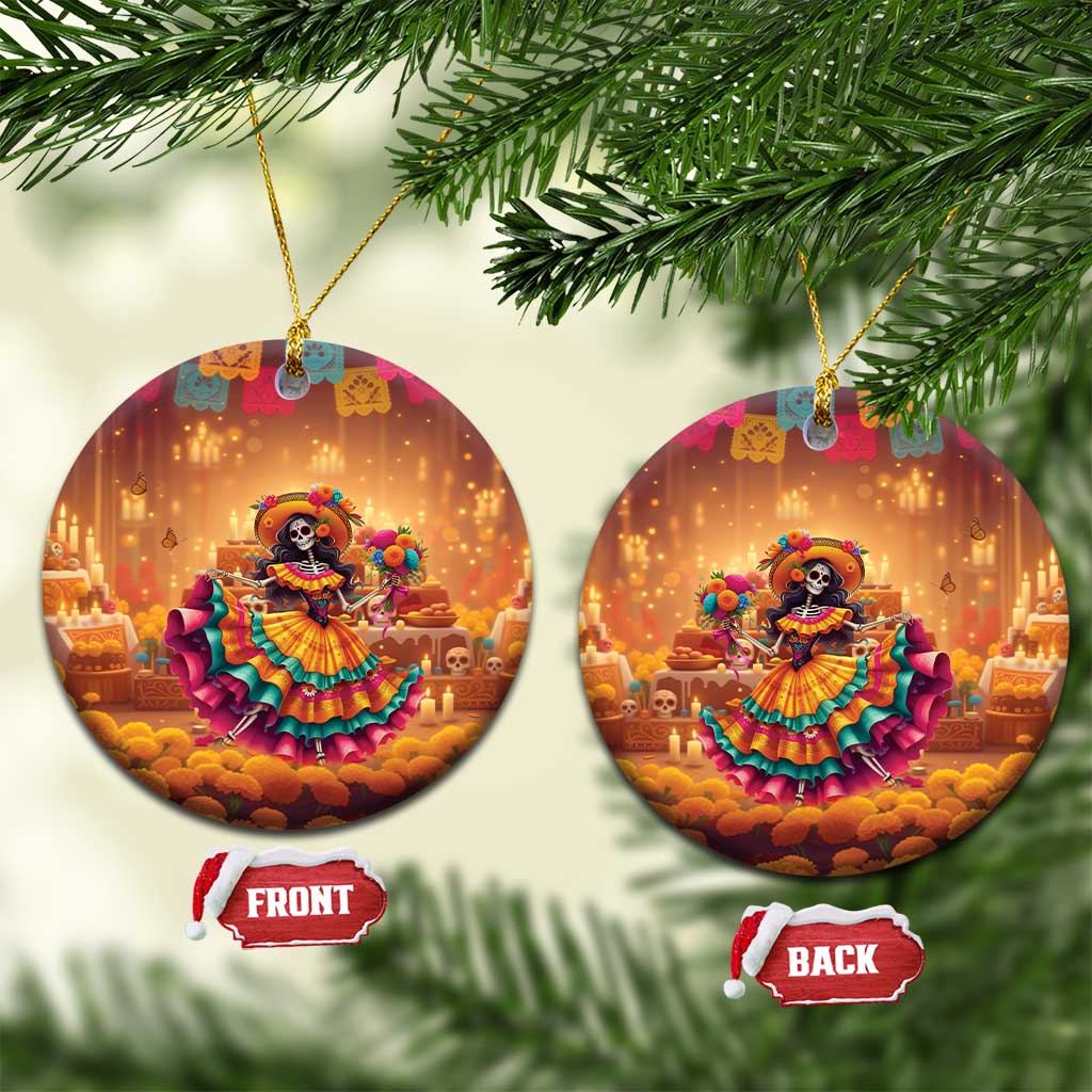 Mexico Day Of The Dead Ceramic Ornament Día de los Muertos Catrina - Wonder Print Shop
