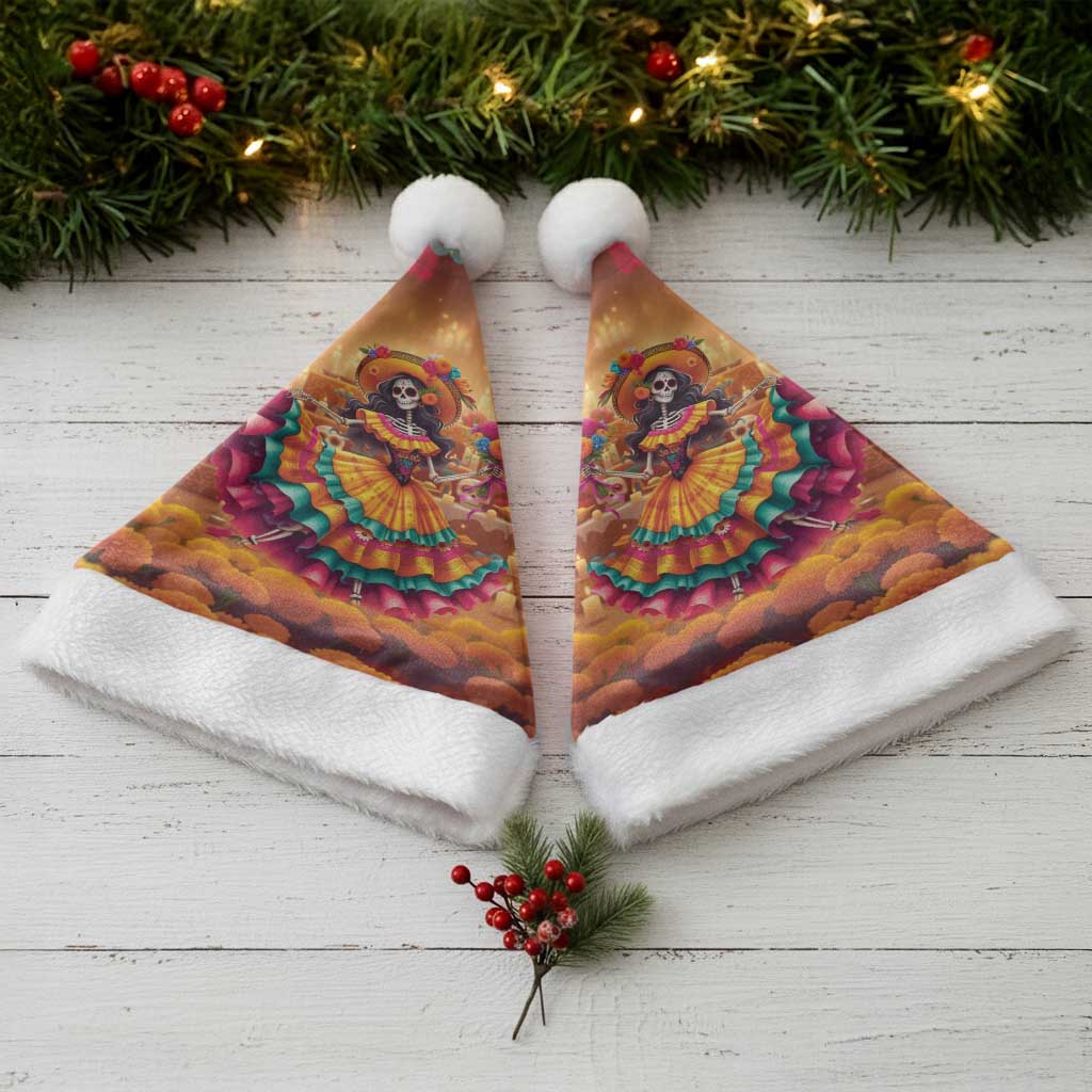 Mexico Day Of The Dead Christmas Santa Hat Día de los Muertos Catrina - Wonder Print Shop