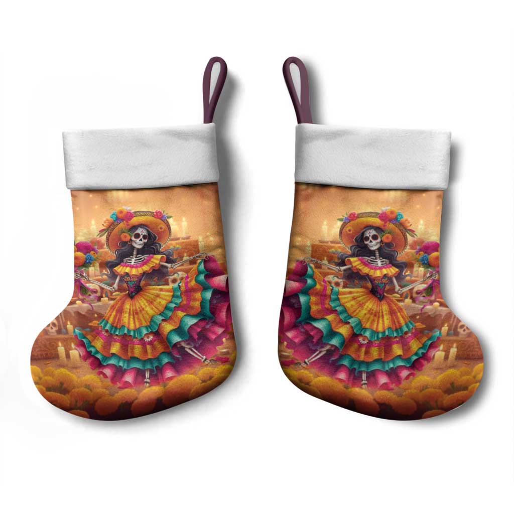 Mexico Day Of The Dead Christmas Stocking Día de los Muertos Catrina - Wonder Print Shop