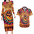 Mexico Day Of The Dead Couples Matching Long Sleeve Bodycon Dress and Hawaiian Shirt Día de los Muertos Catrina - Wonder Print Shop