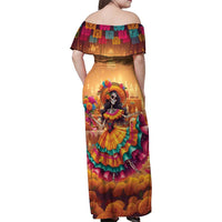 Mexico Day Of The Dead Family Matching Off Shoulder Maxi Dress and Hawaiian Shirt Día de los Muertos Catrina - Wonder Print Shop